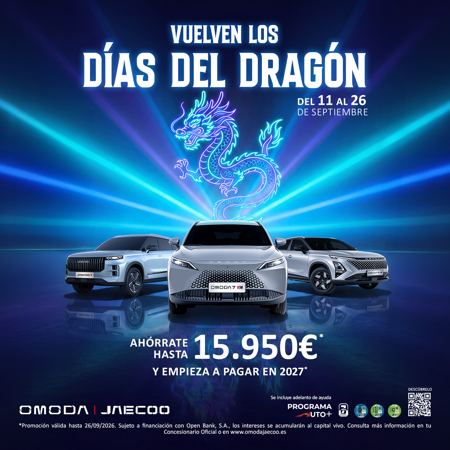 Los Días del Dragón de OMODA y JAECOO, del 11 al 26 de septiembre